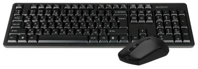 Клавиатура + мышь A4TECH 3330N черный черный USB беспроводная Multimedia