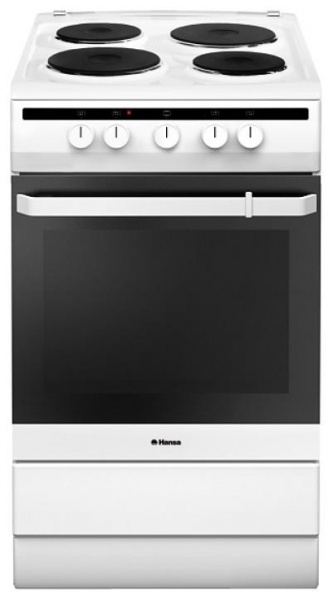 Плита электрическая HANSA FCEW53000 белый (с крышкой)