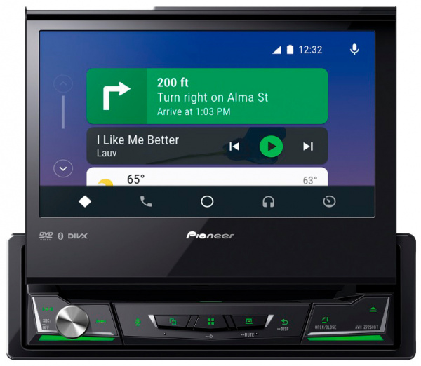 Автомагнитола CD/MP3 DVD PIONEER AVH-Z7250BT 1DIN 4x50Вт