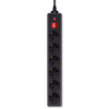 Сетевой фильтр BURO 600SH-16-5-B 5м (6 розеток) черный (коробка)